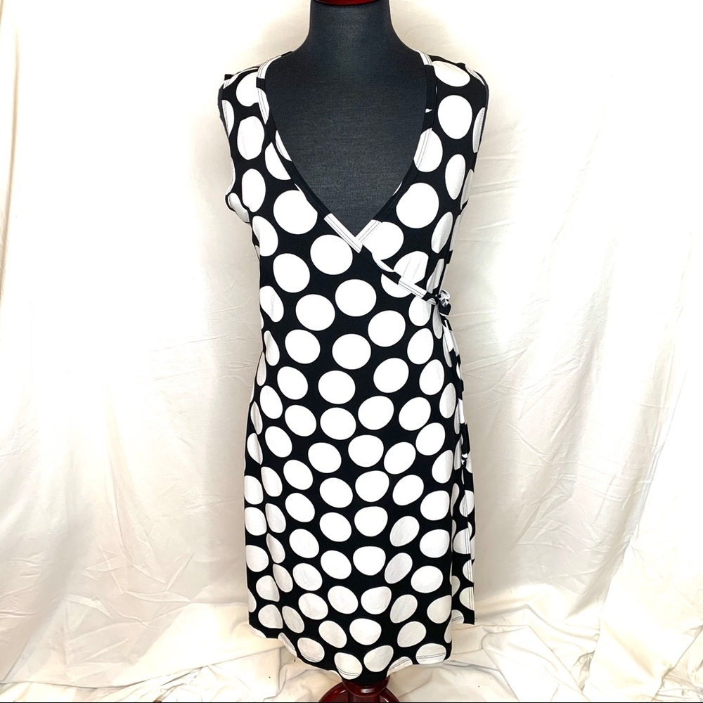 Only 9 Sleeveless Polka Dot Wrap Dress Size Med